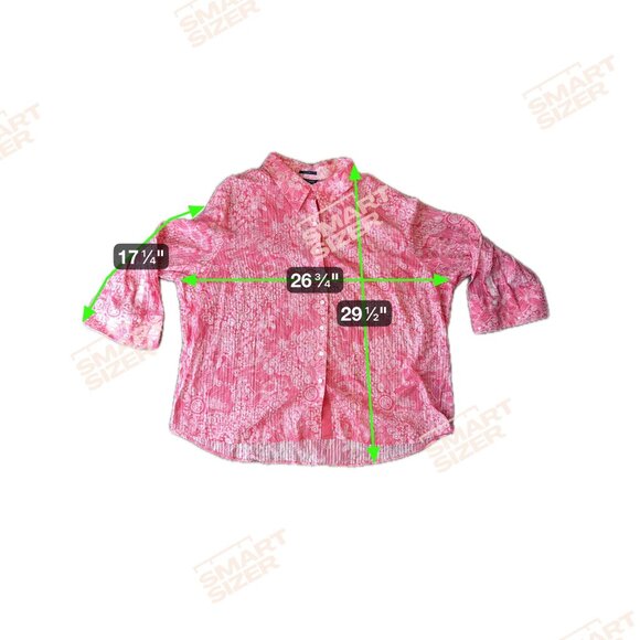 Westbound Woman Floral Button Up Shirt Size 3X Cotton Pink Career Paisley Loose - Picture 2 of 6